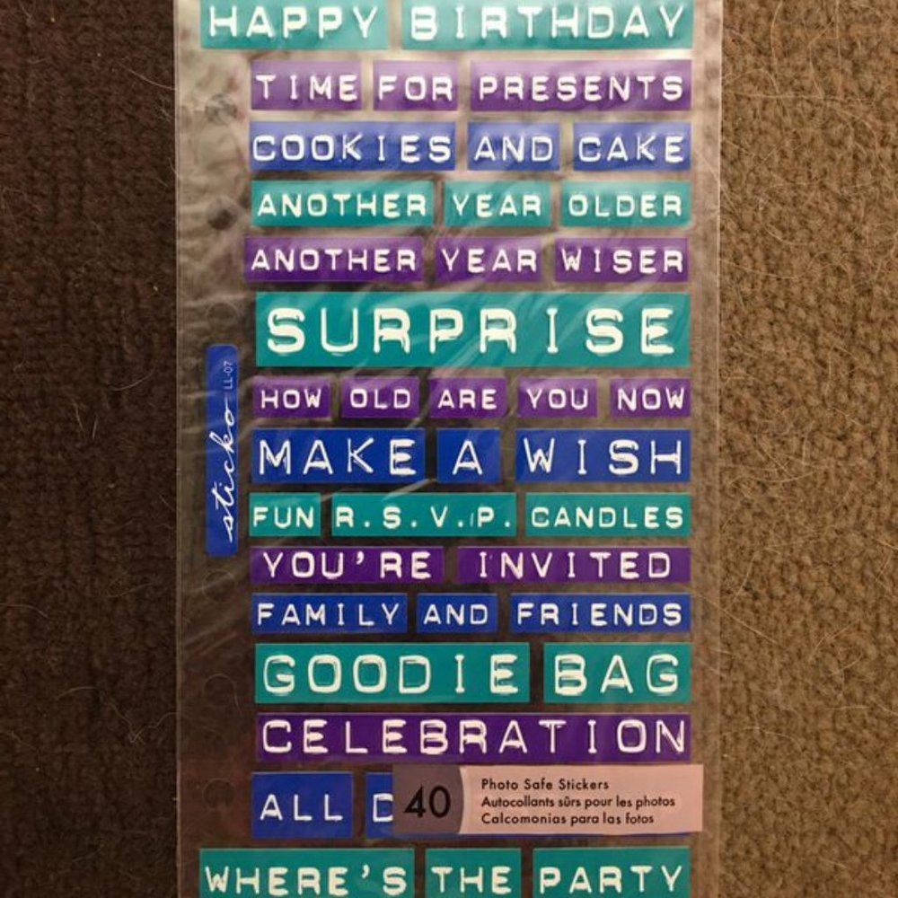 Sticko Embossed Birthday Stickers